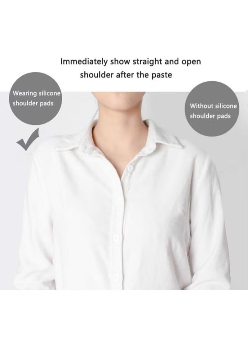 Generic Shoulder Pads, 1 Pair of Silicone Soft Non-slip Self-adhesive Invisible Brace Pads Right Angle Beauty Width Enhancer for Women Men's Suit Jacket Support (Transparent)  - Image 5