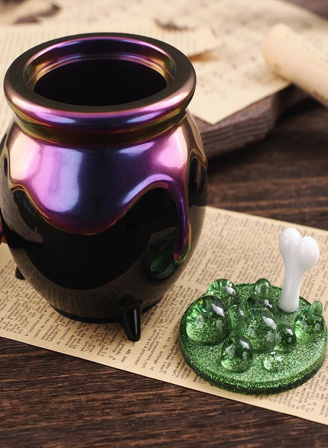Actvty Witch Cauldron Resin Molds, Bubble Cauldron Jar Silicone Molds for Epoxy Resin Casting, Halloween Jar Mold with Lid DIY Jewelry Storage Box, Candy Container, Candle Jars - Image 5