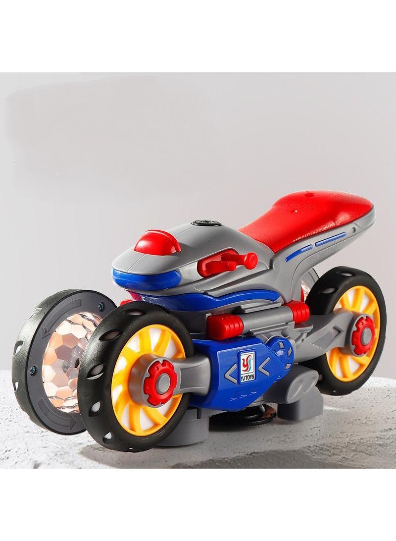 Children's deformation motorcycle electric luminous toy rotating light boy toy car - Image 2