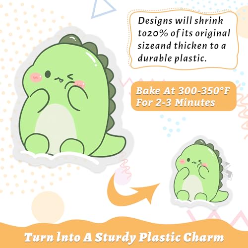 Gushu 140PCS Shrinky Plastic Sheets Kit, Shrink Paper Keychain Kit with 20PCS Shrink Paper 120PCS Keychains and Open Iron Ring for Kids Creative Craft Marking, Handprint Keychains - Image 4