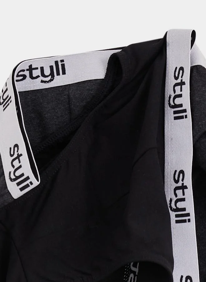 Styli Styli Unwind Set of 2 - Logo Print Waistband Briefs