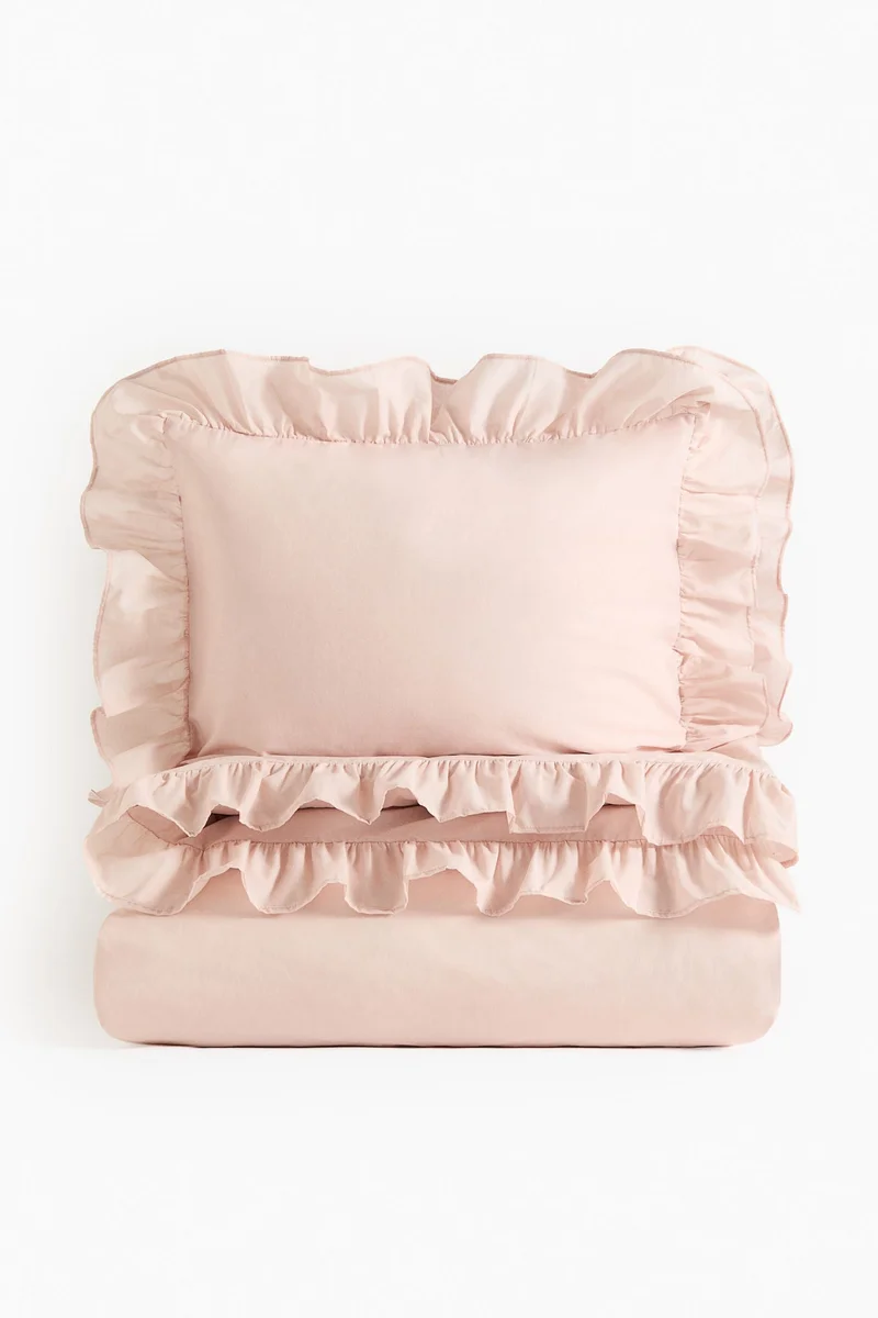 H&M Flounced double/king duvet cover set