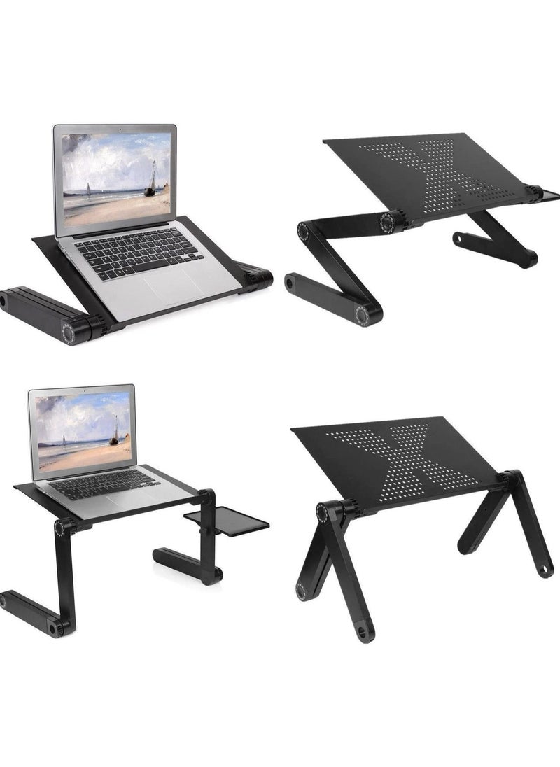 Laptop Desk, Laptop Stand for Bed and Sofa, Portable Adjustable Laptop Table Desk Stand with Mouse Pad, Ergonomic Design Lap TV Bed Tray Aluminum Cozy Desk Suitable for Reading Studying