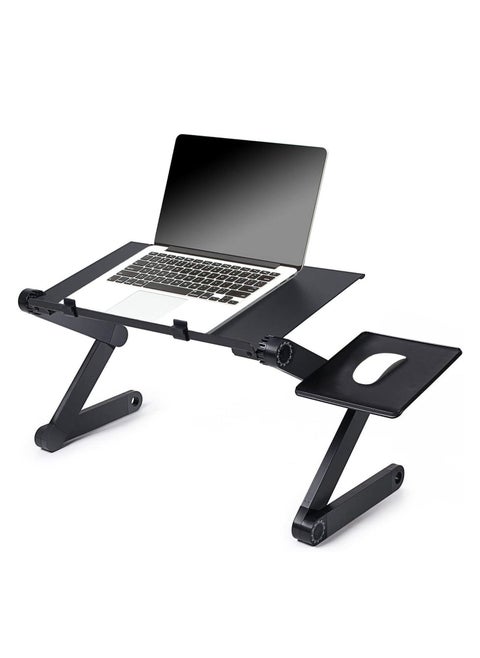 Laptop Desk, Laptop Stand for Bed and Sofa, Portable Adjustable Laptop Table Desk Stand with Mouse Pad, Ergonomic Design Lap TV Bed Tray Aluminum Cozy Desk Suitable for Reading Studying