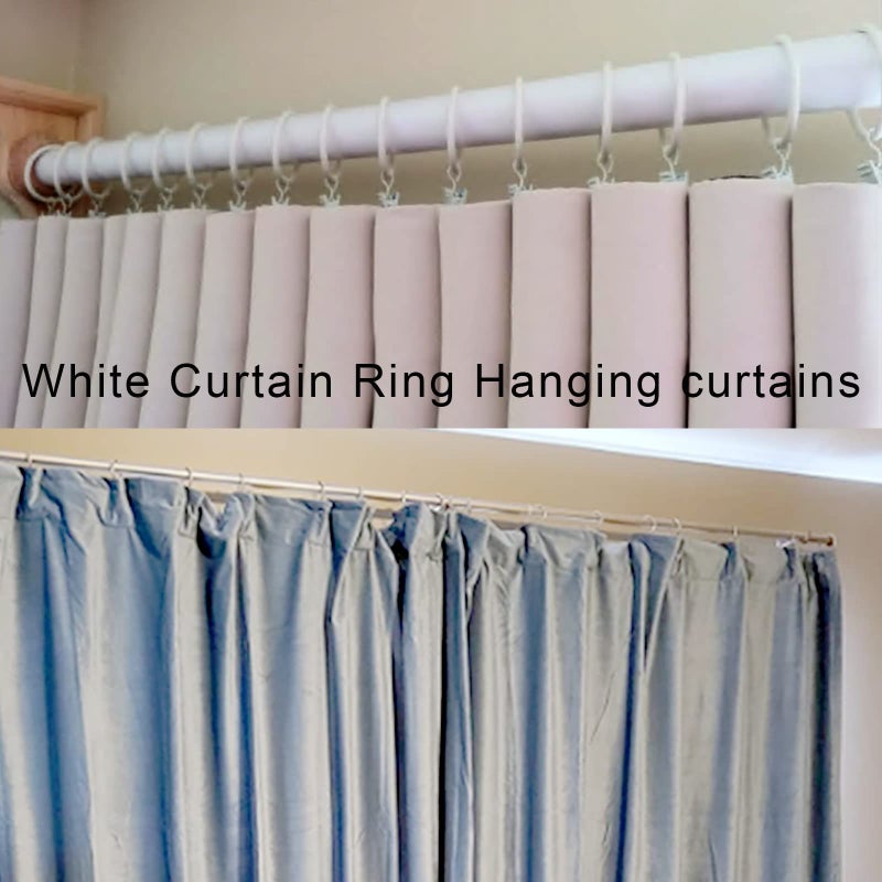 WeeksEight 44 Pack White Curtain Rings with Clips, Curtain Hooks Hangers Clip Rings for Hanging Drapes Bows Hat, Drapery Rings 1 in I D, Fits up to 5/8 in Diameter Curtain Rod. - Image 5
