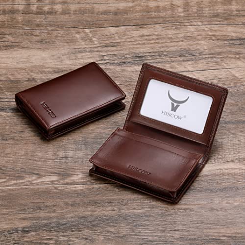 HISCOW Leather Business Card Case Holder for Men Women Italian Calfskin Coffee VegetableTanned Leather - Image 3