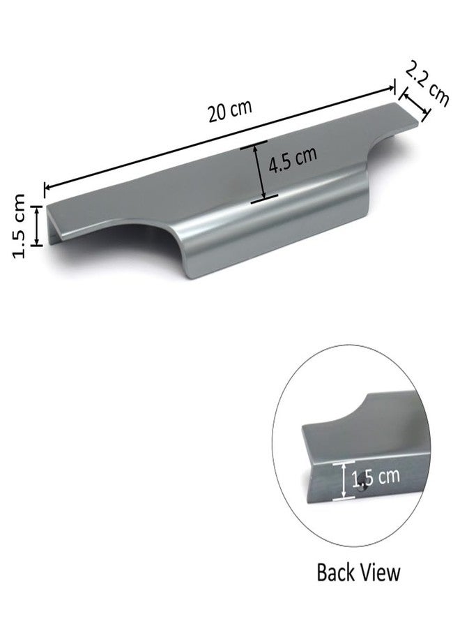 RAB Handle Aluminum, for Door, Window, Drawer/Cabinet/Wardrobe, Kitchen and Office, Furniture Handle (Code:- Hand F 121, Finish:- Grey, Size:- 8", Pack of 2 PCS) - Image 5