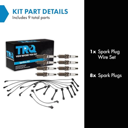TRQ Ignition Kit Spark Plugs Wire Set Compatible with 1990-1998 Lexus LS400 1992-1998 SC400 - Image 2