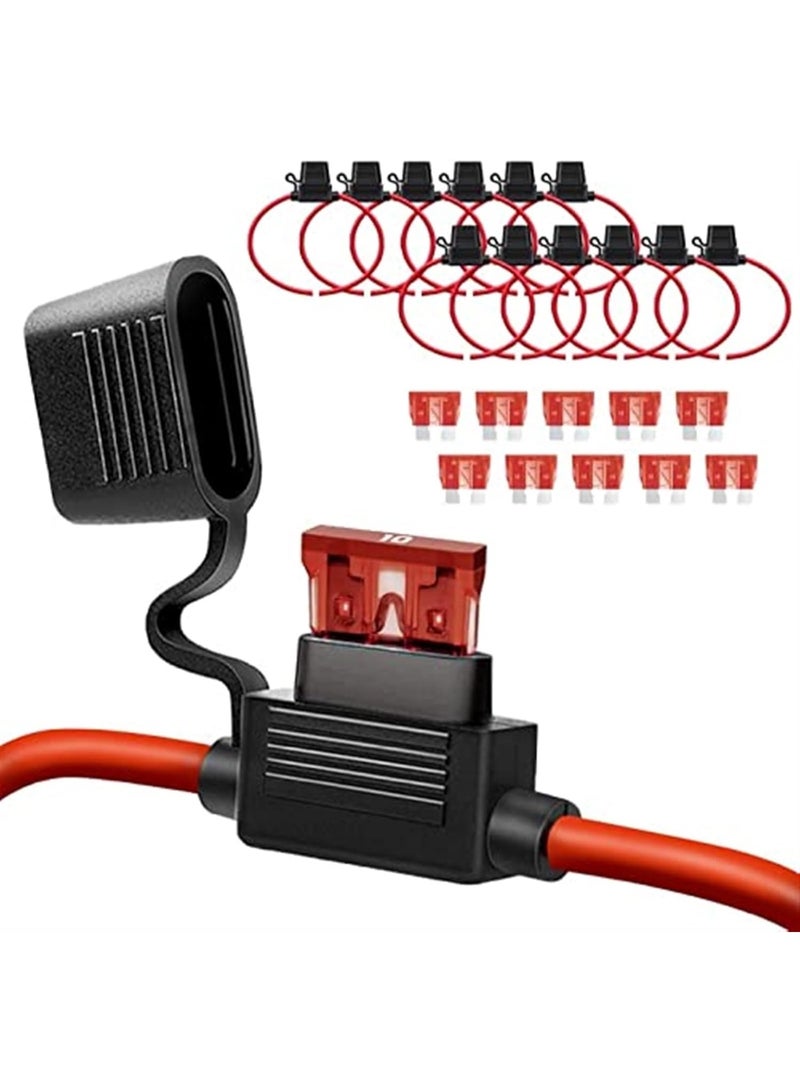 10PCS ATC/ATO Auto  Motorcycle Yacht  Marine Fuse Holder 10A Heavy Duty Wire Fuse Holder - Image 1