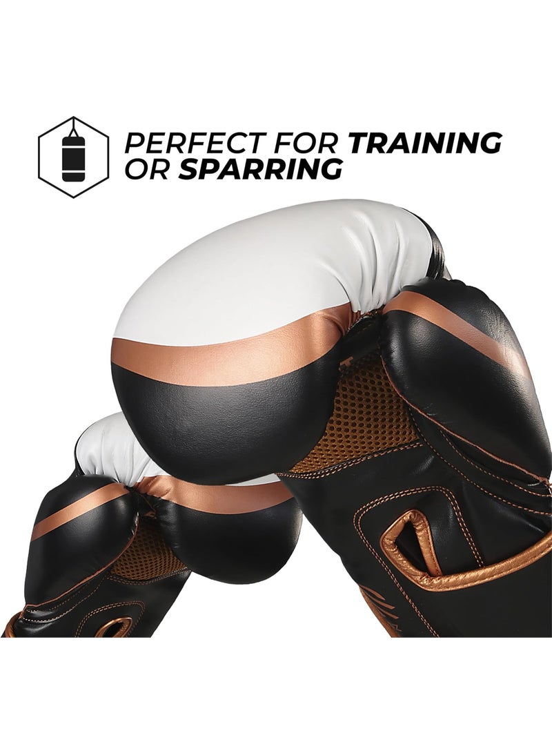 Sanabul  Essential Gel Boxing Gloves | Pro-Tested Kickboxing Gloves for Men and Women | Ideal for Boxing, MMA, Muay Thai, and Heavy Bag Training Black/Copper - Image 2
