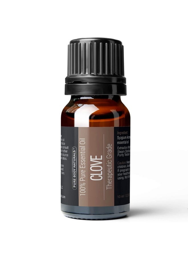 PURE BODY NATURALS Clove Bud Essential Oil, 10 Ml - Pure And Undiluted Therapeutic Grade For Aromatherapy Diffuser And Relief  - Image 1