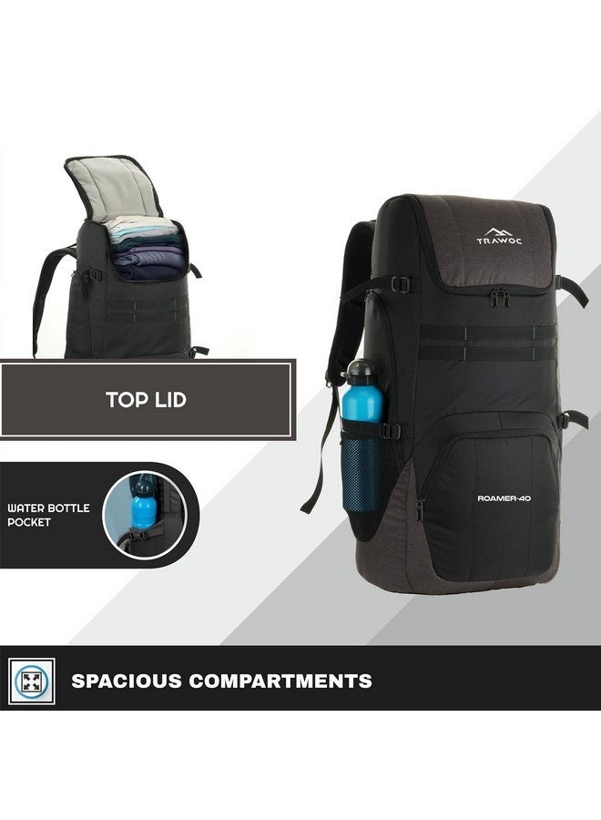 TRAWOC ROAMER 40 Litre Travel Backpack Laptop Backpack Suitable for Men and Women Casual Bag with Rain Cover Ideal Backpack for Travelling, Trekking, Hiking Brown, SHK022 - Image 4