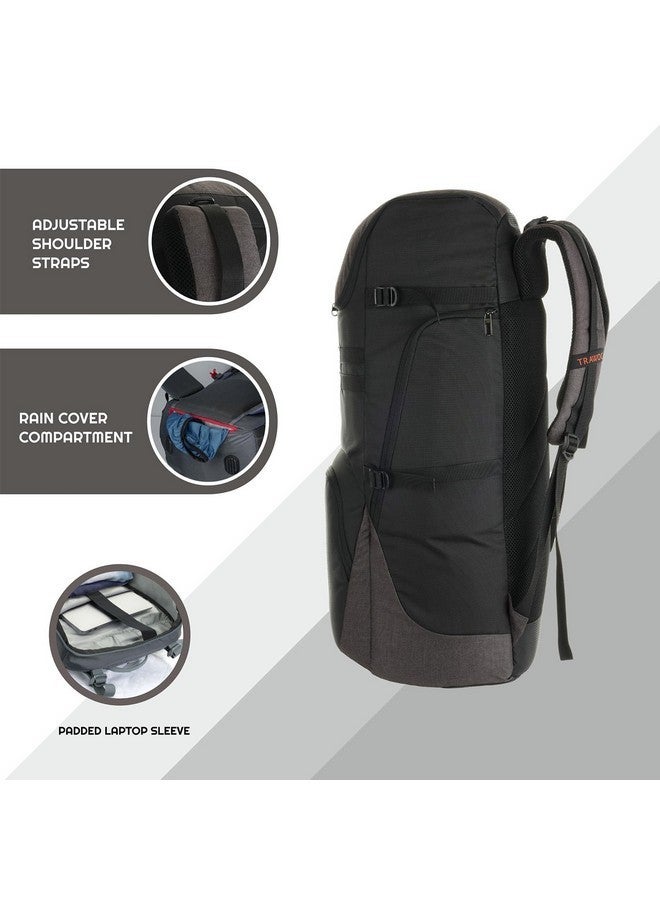 TRAWOC ROAMER 40 Litre Travel Backpack Laptop Backpack Suitable for Men and Women Casual Bag with Rain Cover Ideal Backpack for Travelling, Trekking, Hiking Brown, SHK022 - Image 3