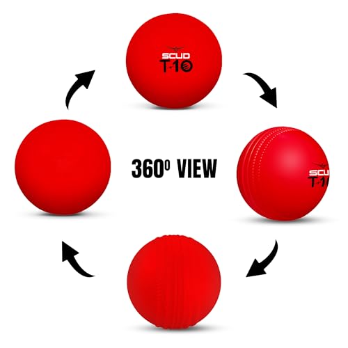 SCUD T10 PVC Wind Ball for Practice | Indoor & Outdoor Soft Training Cricket Ball for Coaching & Daily Practice | Lightweight 80-85 g Durable PVC Construction (Pack of 3pc Balls, Red) - Image 4