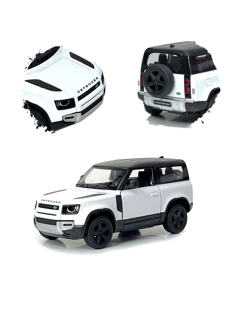 Kinsmart 1:36 Scale Door Openable Pull Back Action Land Rover Defender 90 Diecast Metal Alloy Toy Car  - Image 1