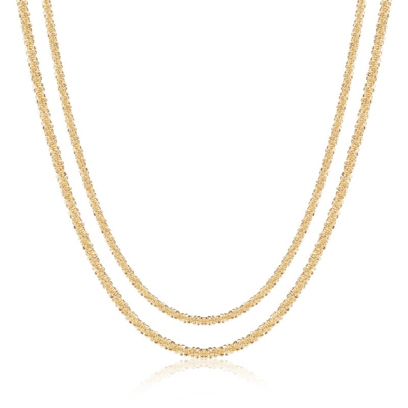 Tasiso Gold Plated Rope Chain Necklace Dainty Shiny Twist Chain Necklace For Women Sparkling Choker Necklace Set Stacking Minimalist Jewelry Gift 38/42CM - Image 4