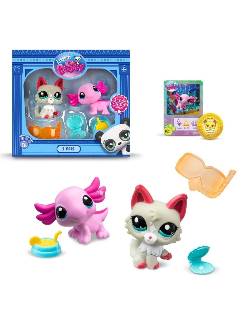 Littlest Pet Shop - Lps Minis Cat and Axolotl 2-Piece Figure Set - Image 1