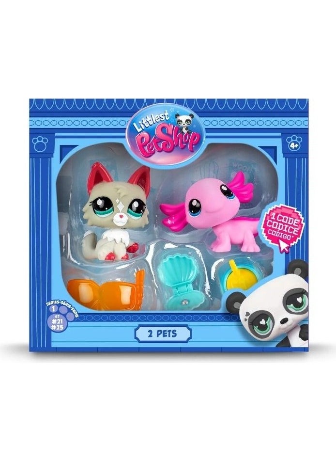 Littlest Pet Shop - Lps Minis Cat and Axolotl 2-Piece Figure Set - Image 1