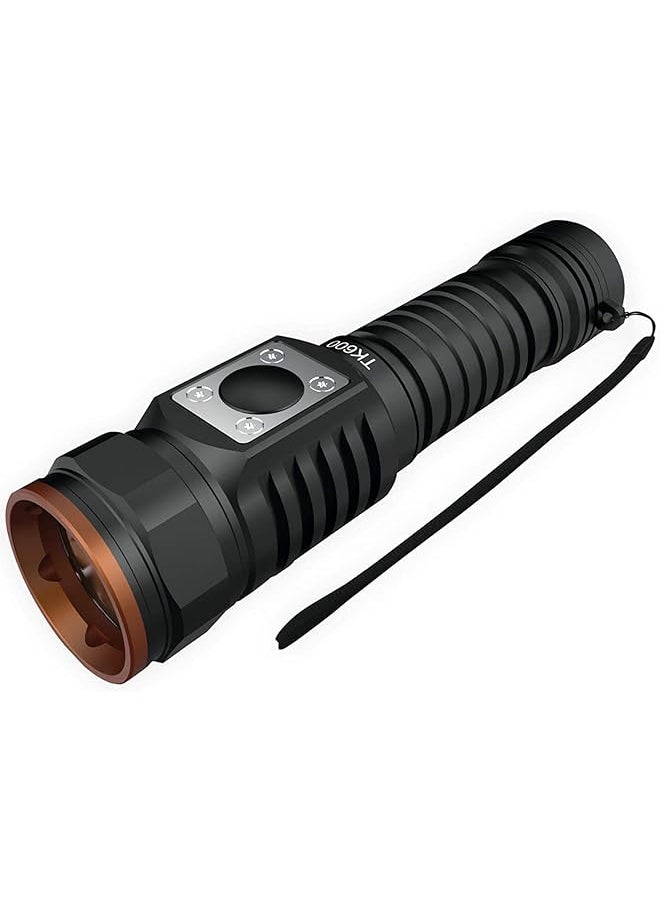 VORTEX Vortex TK600 Rechargeable Battery Dimmable High Power LED Extendable EDC Magnetic End cap Up to 600 lumens Outdoor Survival for Hiking Camping Emergency Everyday carry Flashlight  - Image 1