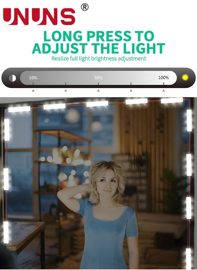 UNUNS Led Vanity Lights Kit,1.5M Dimmable Touch Control Vanity Mirror Lights,Ultra Bright White LED For Makeup Vanity Table Bathroom Mirror,Mirror Not Included  - Image 4