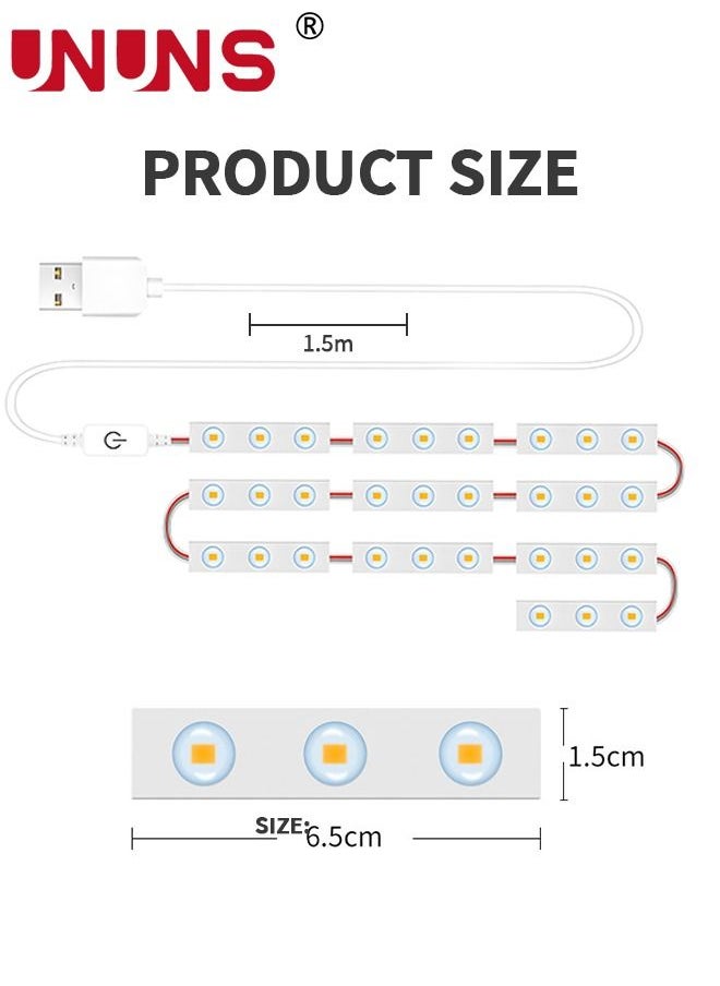 UNUNS - Led Vanity Lights Kit,1.5M Dimmable Touch Control Vanity Mirror Lights,Ultra Bright White LED For Makeup Vanity Table Bathroom Mirror,Mirror Not Included - Image 1