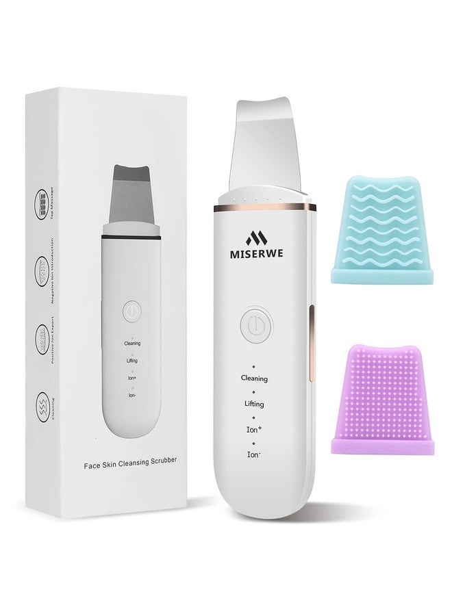 Miserwe Skin Scrubber Face Skin Spatula Facial Scrubber Spatula for Deep Cleansing Blackhead Remover Pore Cleaner with 4 Modes (White) - Image 1