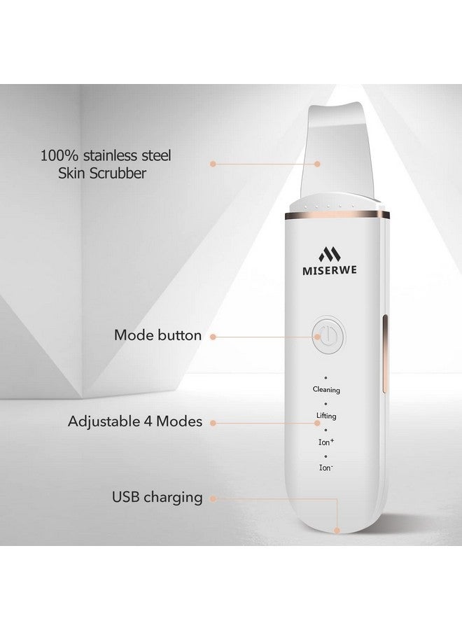 Miserwe Skin Scrubber Face Skin Spatula Facial Scrubber Spatula for Deep Cleansing Blackhead Remover Pore Cleaner with 4 Modes (White) - Image 2