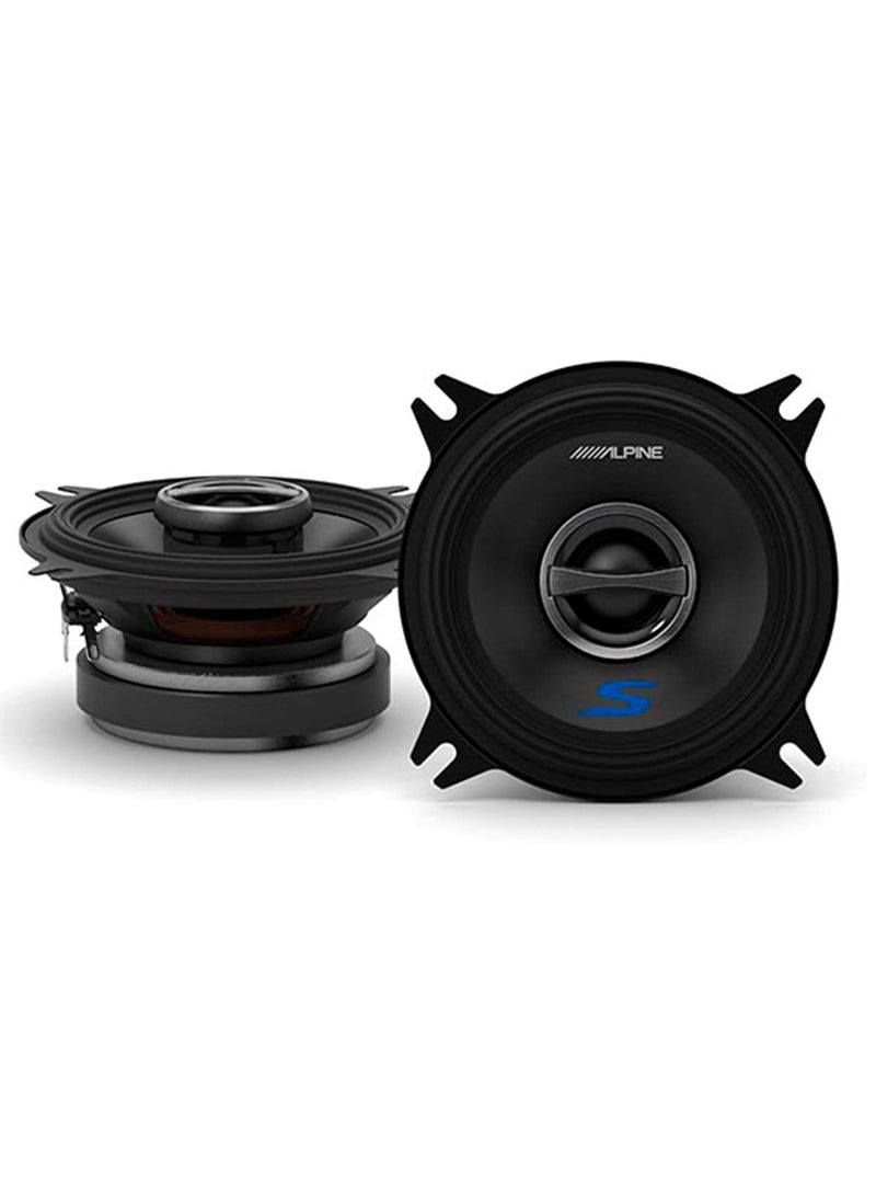 Alpine مكبرات صوت محورية ثنائية الاتجاه مقاس 4 بوصات من سلسلة S-S40 (زوج) - تحتوي على لوحة محول مقاس 4 × 6 بوصات  - Image 1