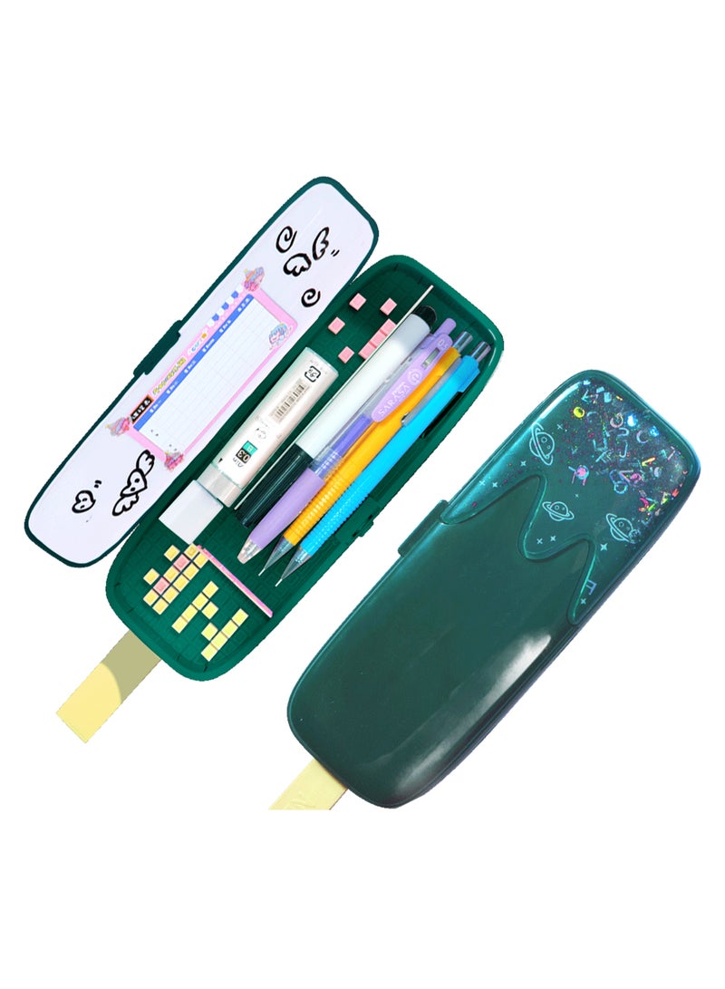 Loquat Nbx Diy Assembled Pencil Case Ice Cream Quicksand Multi-functional Cute Pencil Box Stationery Storage Holder Organizer Box For School Teen Boys Girls Students Green - Image 5