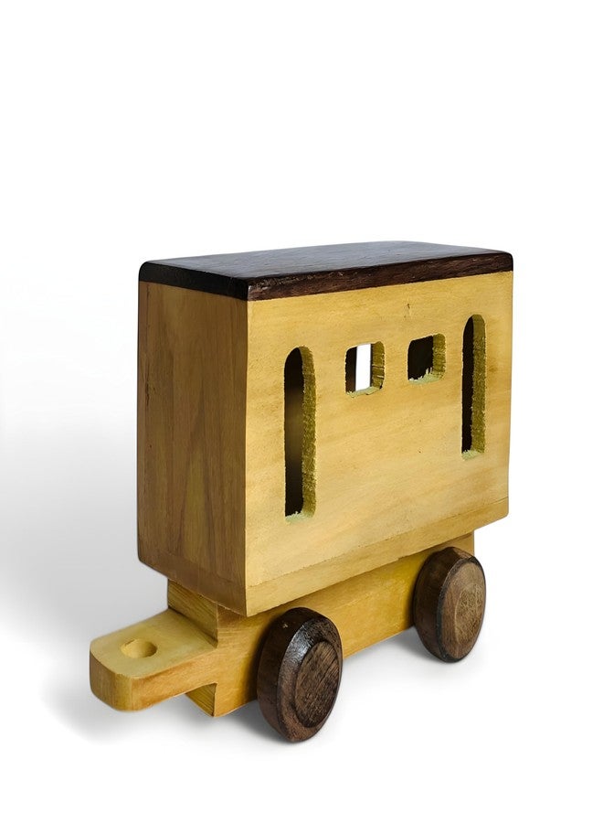 MarvelStore Handcrafted Wooden Toy Train Set | Classic Vintage Style with Two Attached bogie | Eco-Friendly,Non-Toxic, Durable Perfect for Toddlers | Beautiful Natural Wood Finish for Kid(Wooden Handicraft Train) - Image 5