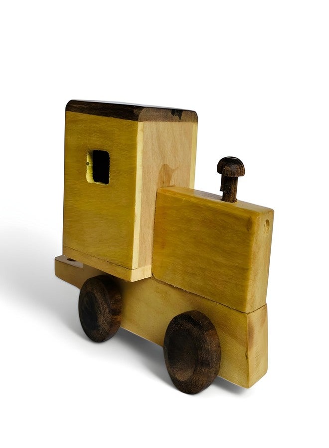 MarvelStore Handcrafted Wooden Toy Train Set | Classic Vintage Style with Two Attached bogie | Eco-Friendly,Non-Toxic, Durable Perfect for Toddlers | Beautiful Natural Wood Finish for Kid(Wooden Handicraft Train) - Image 3