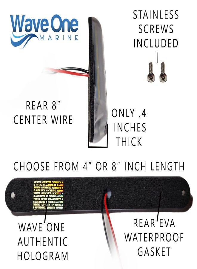 Wave One Marine 8" LED RGBW Surface Mount Courtesy Internal Driver Mount Boat Light | RV Accent | Interior Exterior Deck Transom Cockpit T Top | Waterproof IP67 (8" Round Edge) - Image 4
