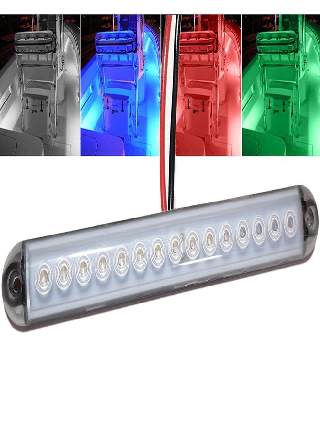 Wave One Marine 8" LED RGBW Surface Mount Courtesy Internal Driver Mount Boat Light | RV Accent | Interior Exterior Deck Transom Cockpit T Top | Waterproof IP67 (8" Round Edge) - Image 1