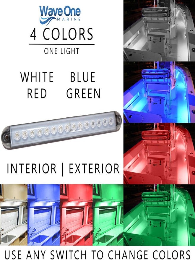 Wave One Marine 8" LED RGBW Surface Mount Courtesy Internal Driver Mount Boat Light | RV Accent | Interior Exterior Deck Transom Cockpit T Top | Waterproof IP67 (8" Round Edge) - Image 2
