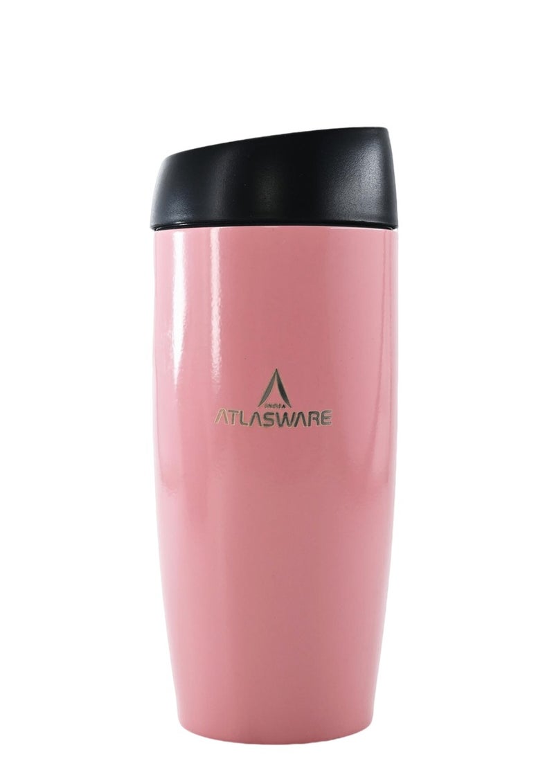 Atlasware - A cup (mug) suitable for all drinks, with a capacity of 450. It keeps cold for 25 hours and hot for 8 hours, Pink - Image 1