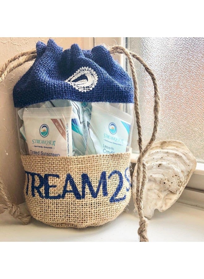 STREAM 2 SEA مجموعة هدايا للعناية بالجسم والشعر لرحلات صديقة للبيئة شامبو وغسول الجسم بلسم SPF30 SPF20 وواقٍ شمسٍ معدني SPF 30 بخلاصة الخيار بالنعناع وترطيب بلسم الشفاه بالفانيليا الكرزية من ستريم2سي - Image 2