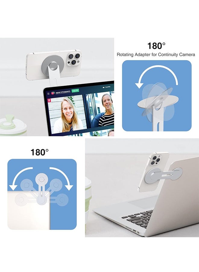 Magnetic Phone Holder for Laptop, Magsafe Phone Mount, Continuity Camera Adapter Compatible with MagSafe for iOS 16 & macOS Ventura, Slim Laptop Phone Mount Computer Expansion Bracket for Smartphone - Image 3