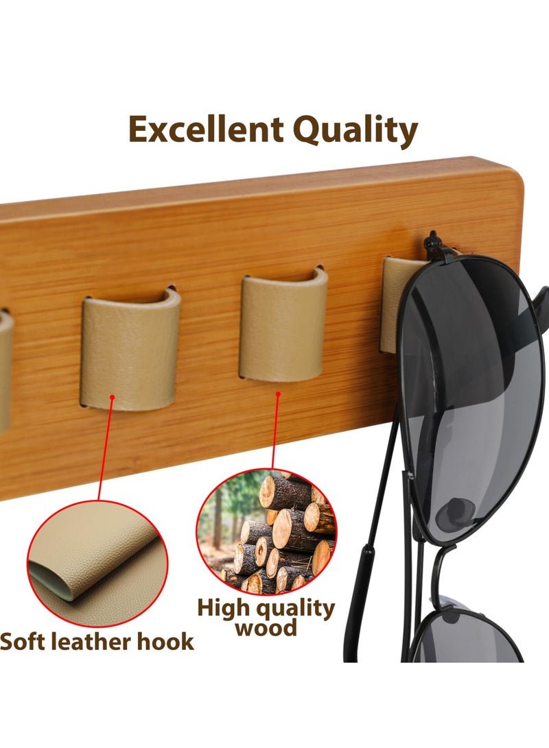 Zikra Sunglasses Organizer,Wood Storage Wall Mounted Eyewear DisplayÔºåRustic Eyeglasses Holder for Entryway Living Room Bedroom Home Decor for Multiple Glasses Case for Women Men - Image 3