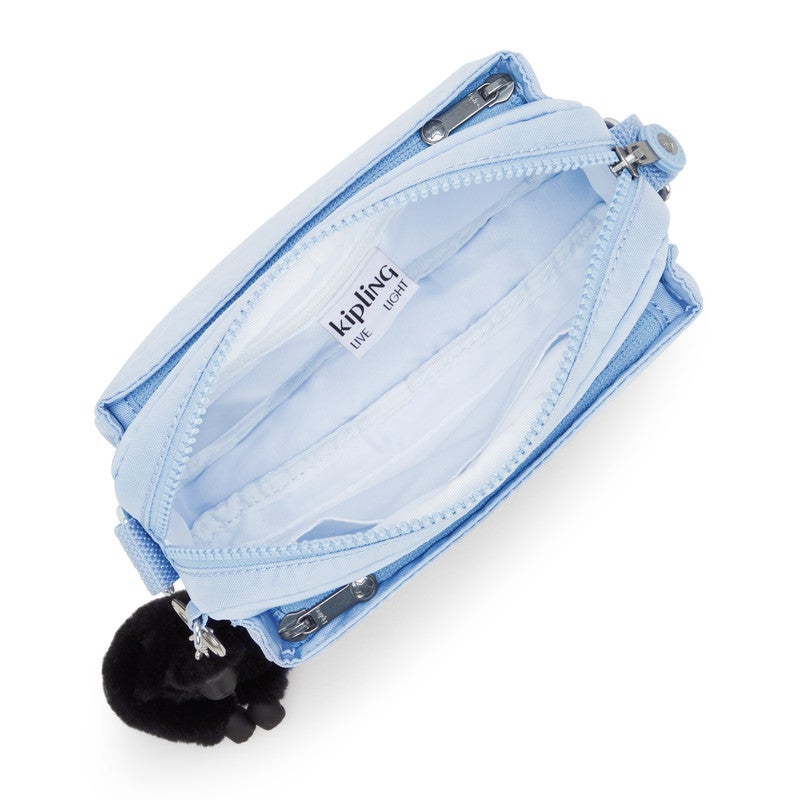 kipling Abanu Mini Crossbody Bag with Adjustable Shoulder Strap Cloudy Sky Blue - Image 4