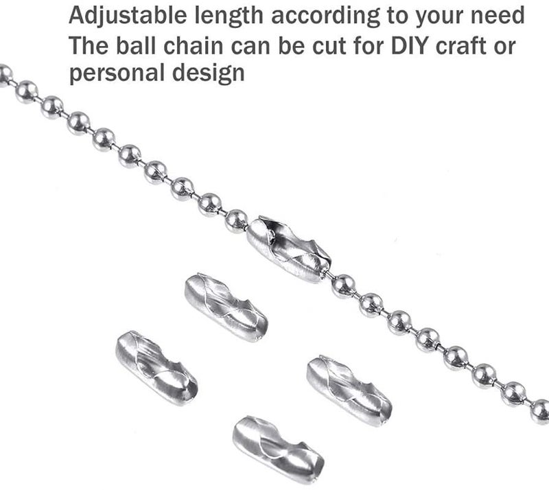DIY Crafts 60 Connector 3 Mtr Chain Bright Silver Metal Ceiling Fan Pull Chain Extension with Matching Connectors Kit Durable Bearing Rust Proof Bead 60 Connector 3 Mtr Chain Bright Silver - Image 3