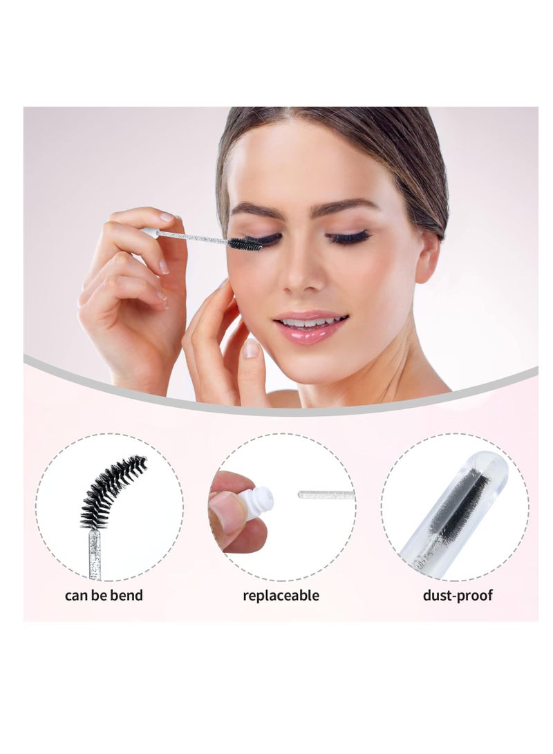 Tannova 50 Pcs Lash Shampoo Bottle Brushes Set, Empty Lash Shampoo Bottles, Lash Shampoo Label Stickers, Mascara Wands and Tubes Eyelash Brush, Lash Cleansing Brushes, Bag for Lash Extensions Aftercare(Black)  - Image 3