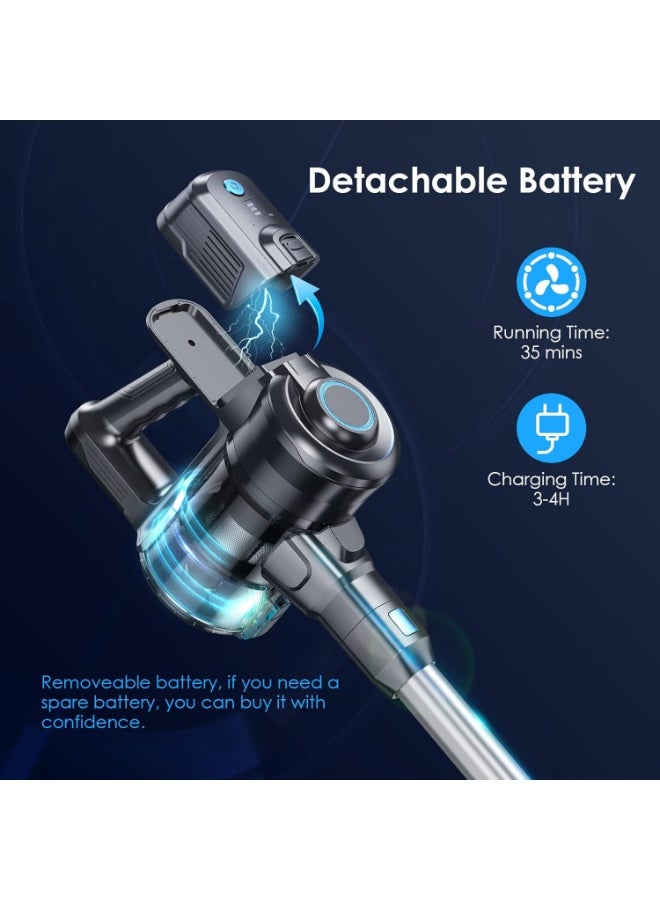 Oraimo OSV-102B Cordless Stick Vacuum Cleaner, 180W Strong Suction, Self-Standing, Lightweight HEPA Vacuum for Pet Hair, Carpets & Hard Floors - Image 3