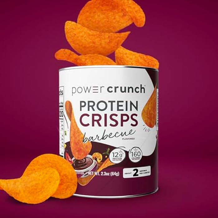 Power Crunch Protein CRISPS Variety Pack, Cheddar, Hot & Spicy, BBQ, a Potato Style Protein Chip Snack, 12g of protein, 1.05 ounces per serving (2 of Each Flavor) - Image 4