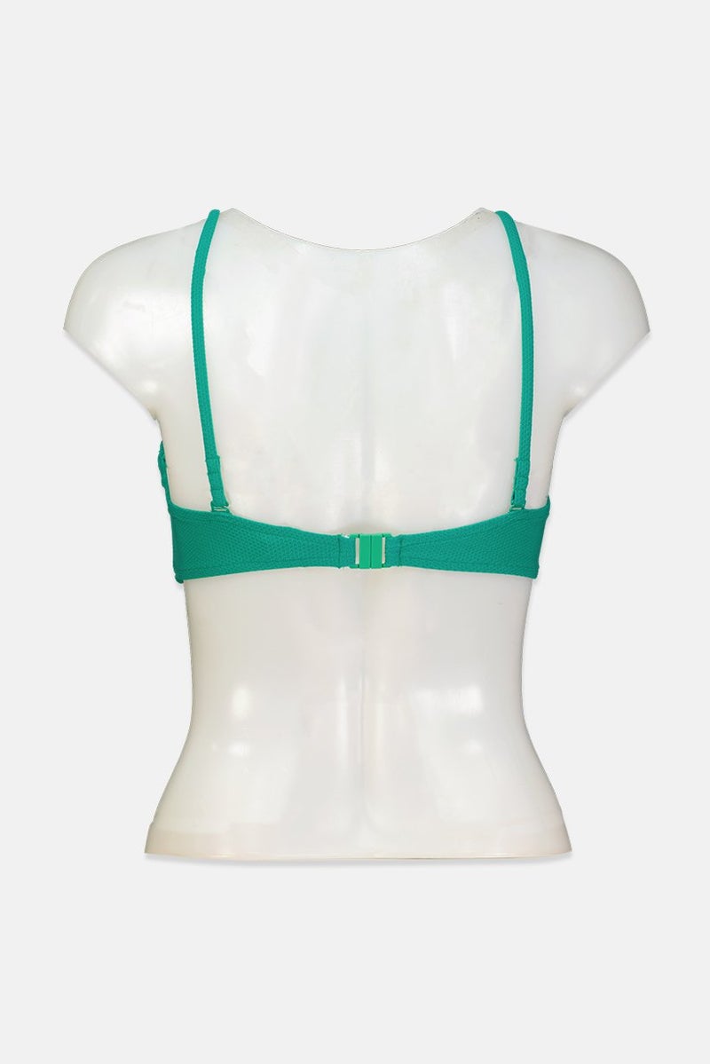 women'secret Women Textured Bikini Top, Green - Image 2