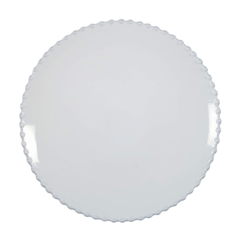 Costa Nova Ceramic Stoneware 11 Dinner Plate  Pearl Collection White  Microwave  Dishwasher Safe Dinnerware  Food Safe Glazing  Restaurant Quality Tableware
