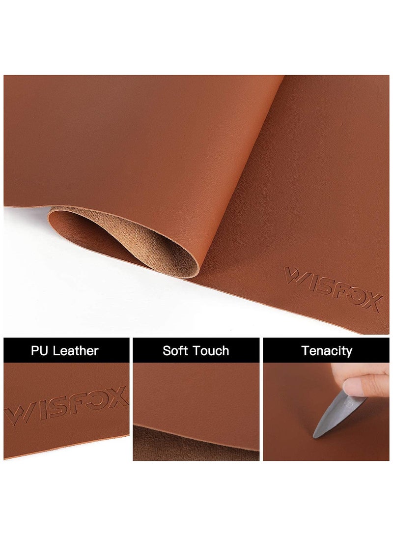 YONK Leather Mouse pad Desk mat, Microfiber Leather Desk pad Large Mouse pad, Waterproof Desk Mat for Desktop Brown - Image 2