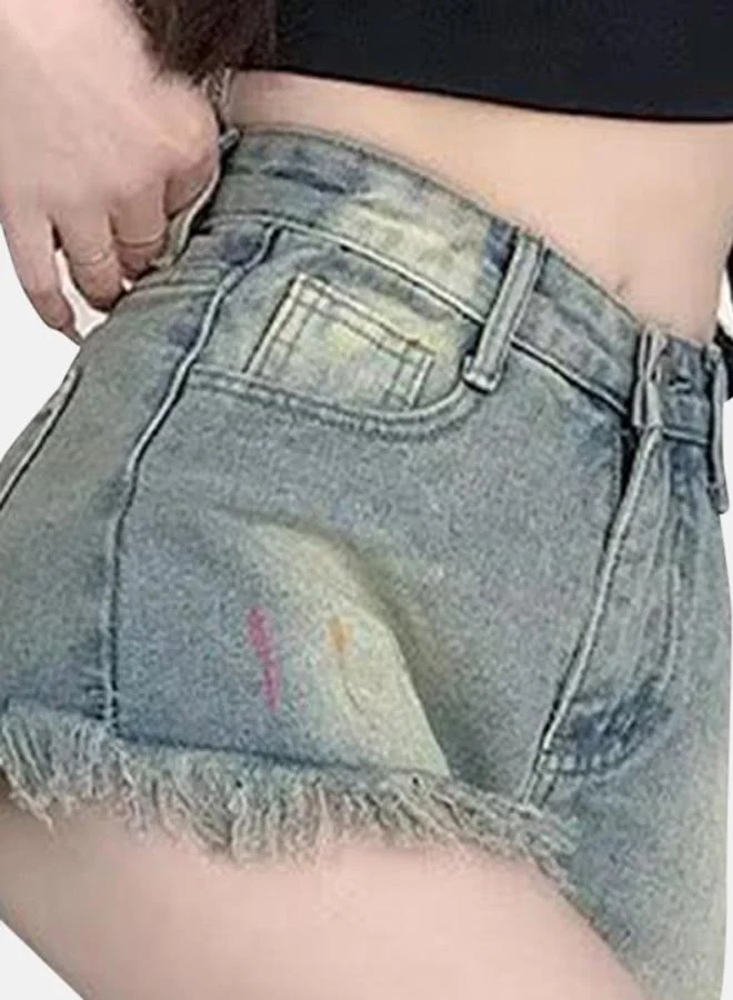 يونيكي Blue Slim Fit Denim Shorts