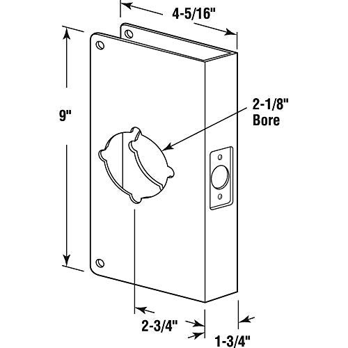 Prime-Line MP9552 Stainless Steel Single Bore Hole Lock and Door Reinforcement Plate for 1-3/4 in. Thick Doors, Stainless Steel Finish (Single Pack) - Image 2