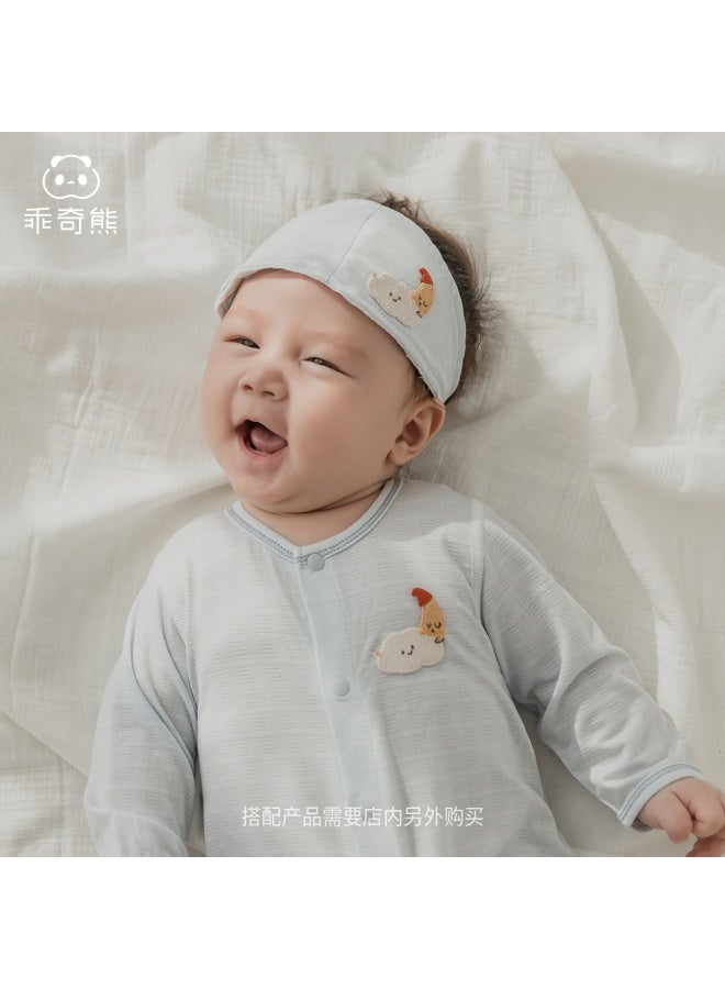 Cute Bear baby Summer Romper Thin Long Sleeve Air-conditioning Clothes Infant Elastic Jumpsuit Cool