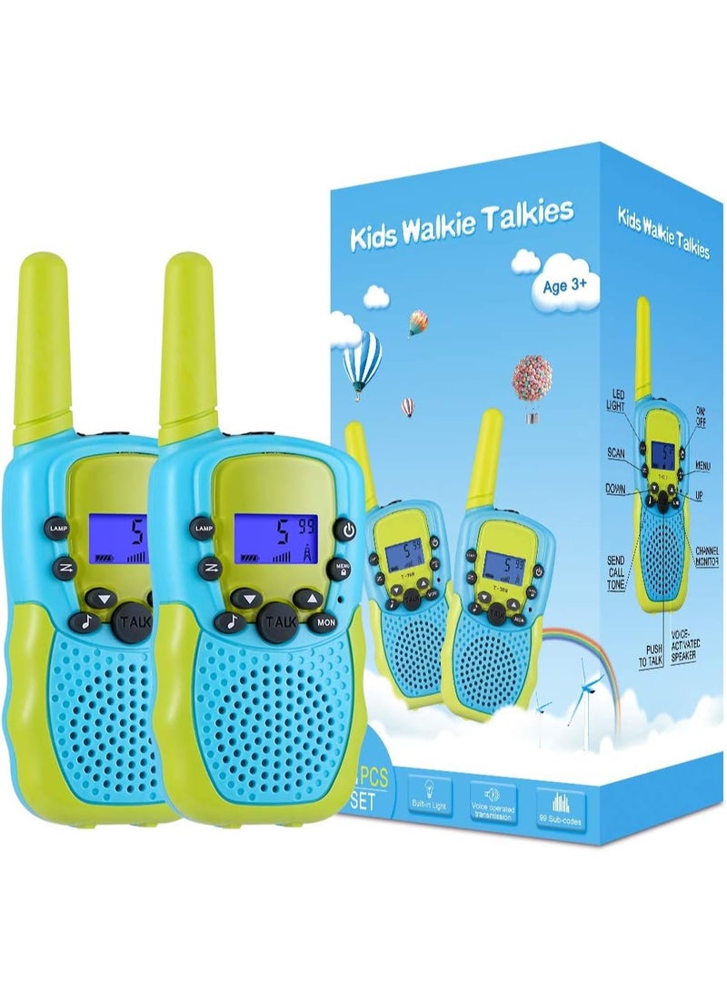 Toys for 3-12 Year Old Boys Girls, Walky Talky for Kids Radio Toy with Backlit LCD Flashlight, Camping, Hiking (Blue) - Image 1